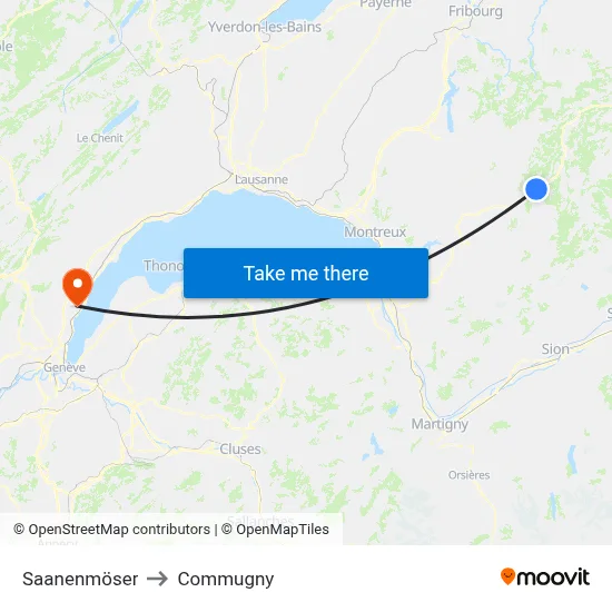 Saanenmöser to Commugny map