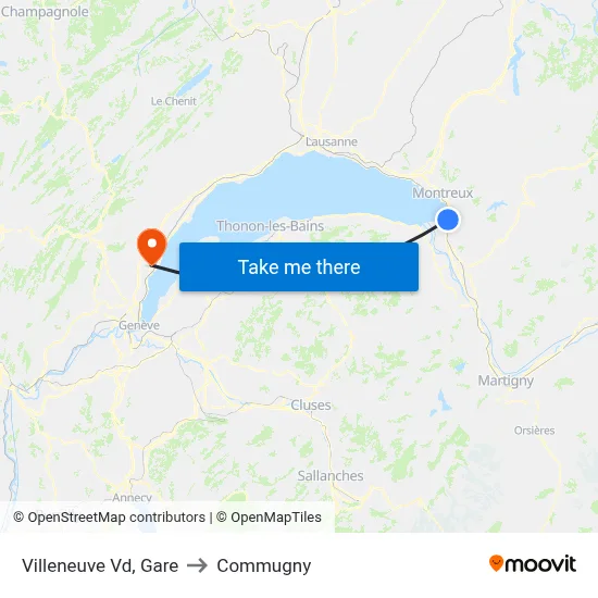 Villeneuve Vd, Gare to Commugny map