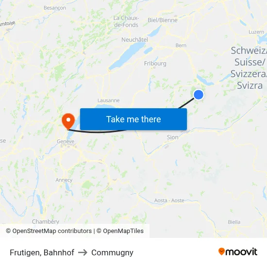 Frutigen, Bahnhof to Commugny map