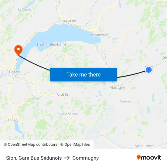 Sion, Gare Bus Sédunois to Commugny map