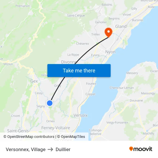 Versonnex, Village to Duillier map