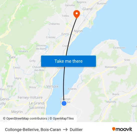 Collonge-Bellerive, Bois-Caran to Duillier map