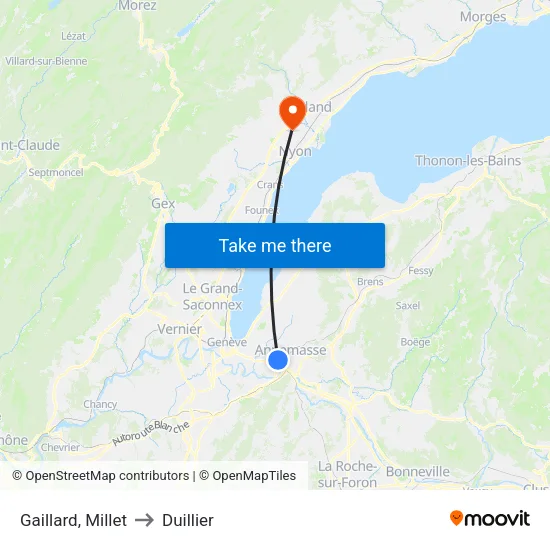 Gaillard, Millet to Duillier map