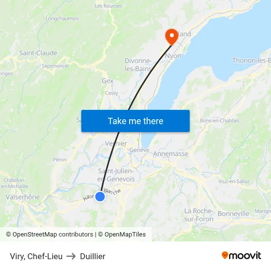 Viry, Chef-Lieu to Duillier map