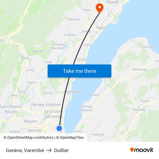 Genève, Varembé to Duillier map