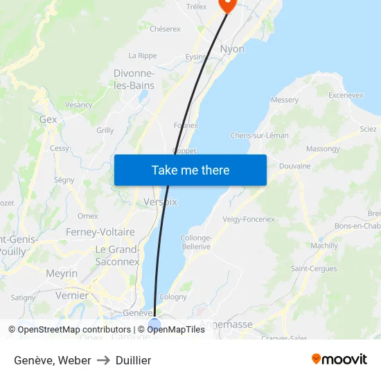 Genève, Weber to Duillier map