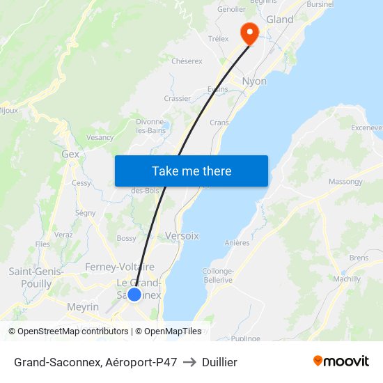 Grand-Saconnex, Aéroport-P47 to Duillier map