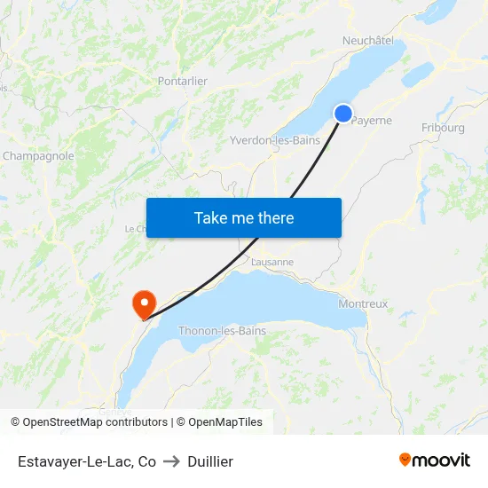 Estavayer-Le-Lac, Co to Duillier map