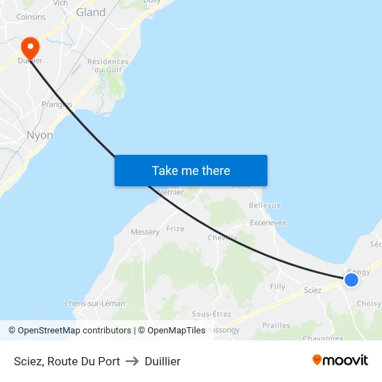 Sciez, Route Du Port to Duillier map