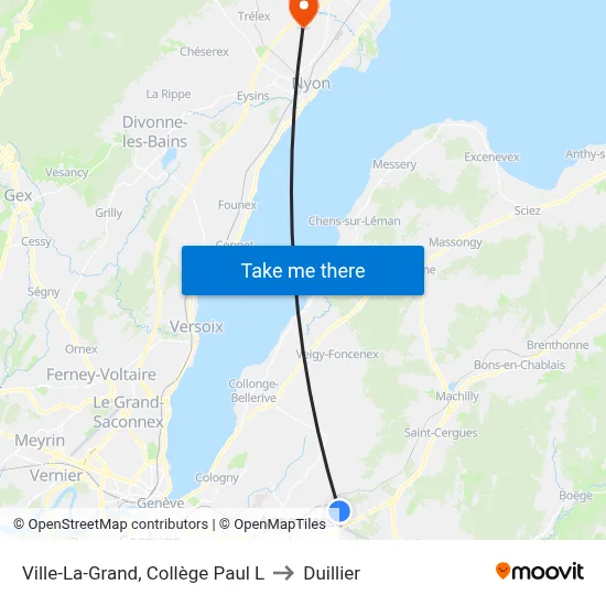 Ville-La-Grand, Collège Paul L to Duillier map
