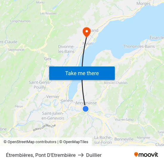 Étrembières, Pont D'Etrembière to Duillier map