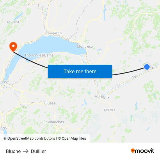 Bluche to Duillier map