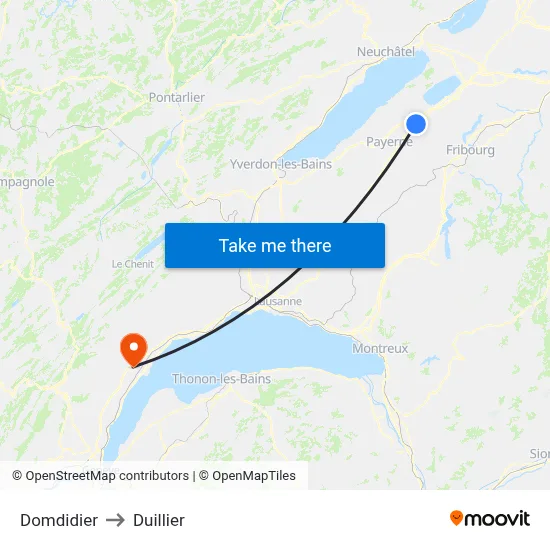 Domdidier to Duillier map