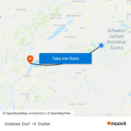Goldswil, Dorf to Duillier map