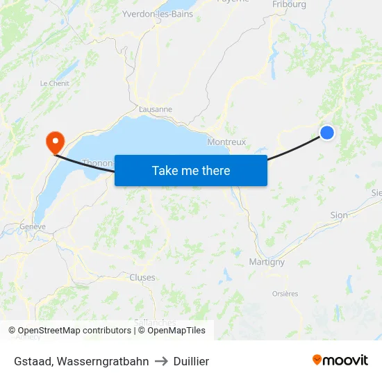 Gstaad, Wasserngratbahn to Duillier map