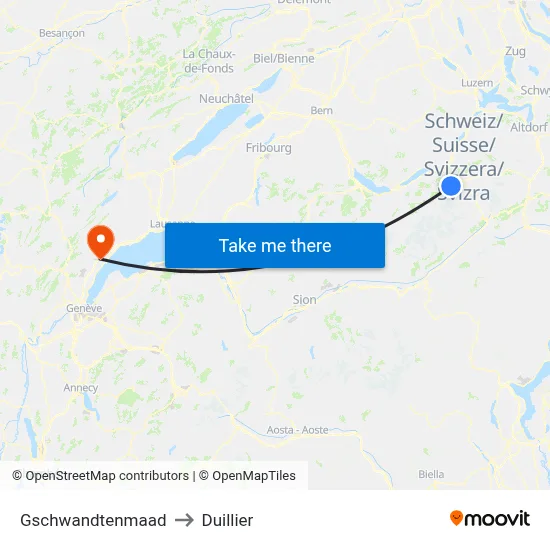 Gschwandtenmaad to Duillier map