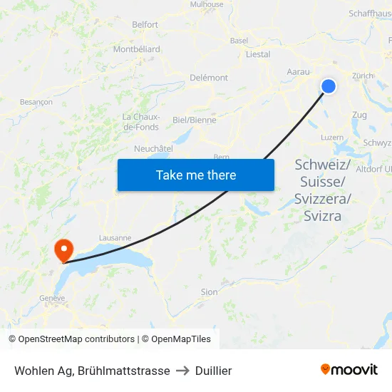 Wohlen Ag, Brühlmattstrasse to Duillier map