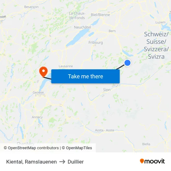Kiental, Ramslauenen to Duillier map