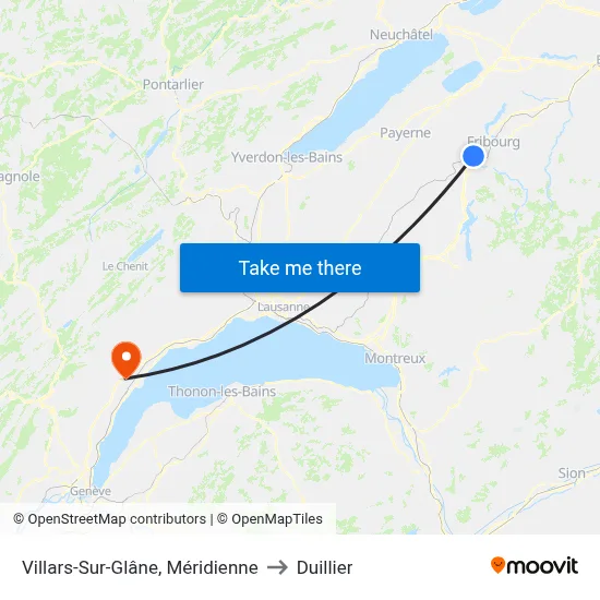 Villars-Sur-Glâne, Méridienne to Duillier map