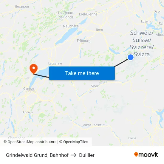 Grindelwald Grund, Bahnhof to Duillier map