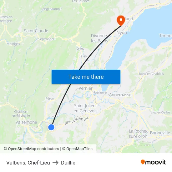 Vulbens, Chef-Lieu to Duillier map