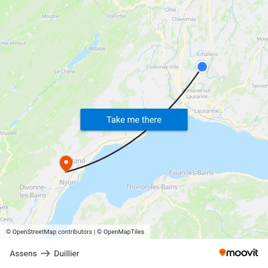 Assens to Duillier map