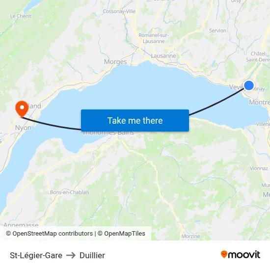 St-Légier-Gare to Duillier map