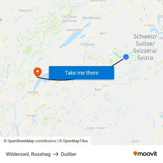 Wilderswil, Rosshag to Duillier map