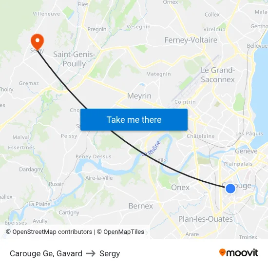 Carouge Ge, Gavard to Sergy map