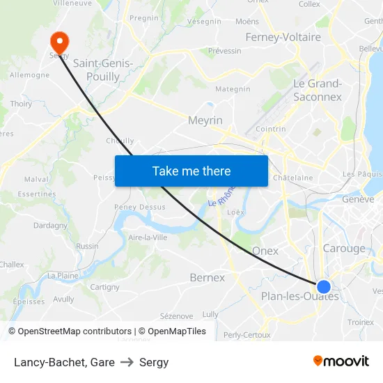 Lancy-Bachet, Gare to Sergy map
