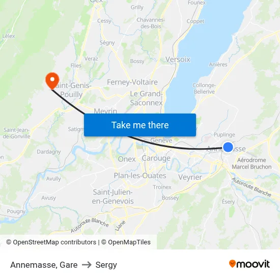 Annemasse, Gare to Sergy map