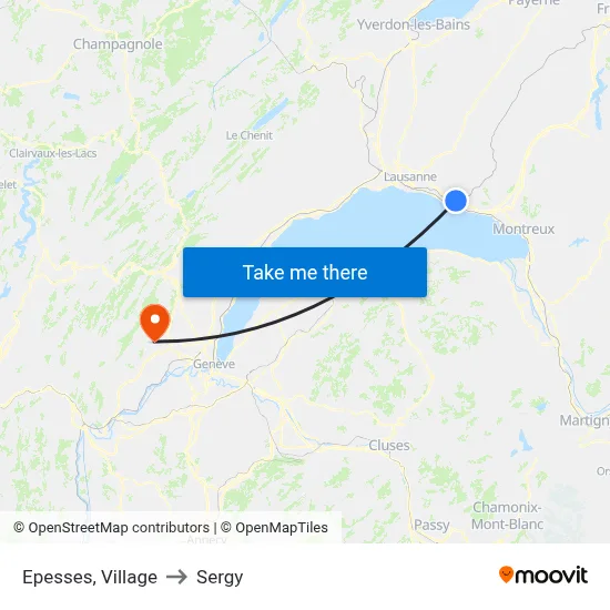 Epesses, Village to Sergy map