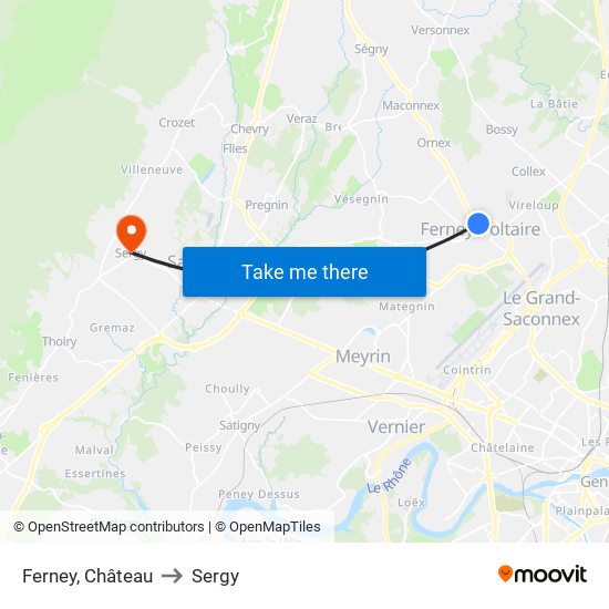 Ferney, Château to Sergy map