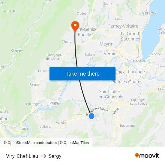 Viry, Chef-Lieu to Sergy map
