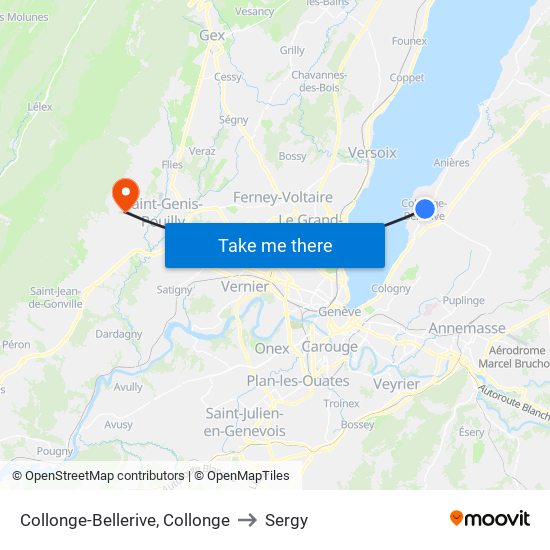 Collonge-Bellerive, Collonge to Sergy map