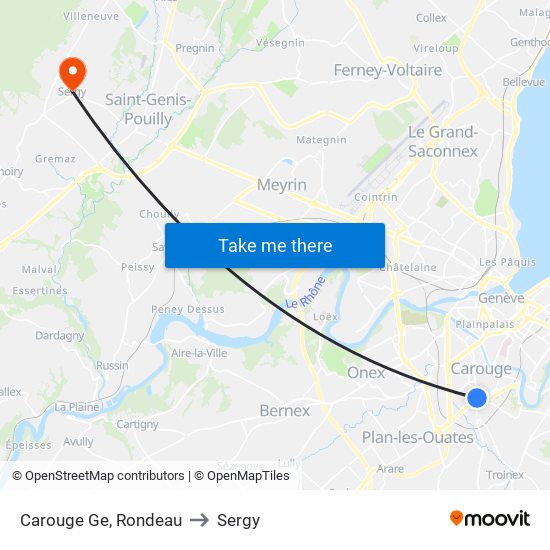 Carouge Ge, Rondeau to Sergy map