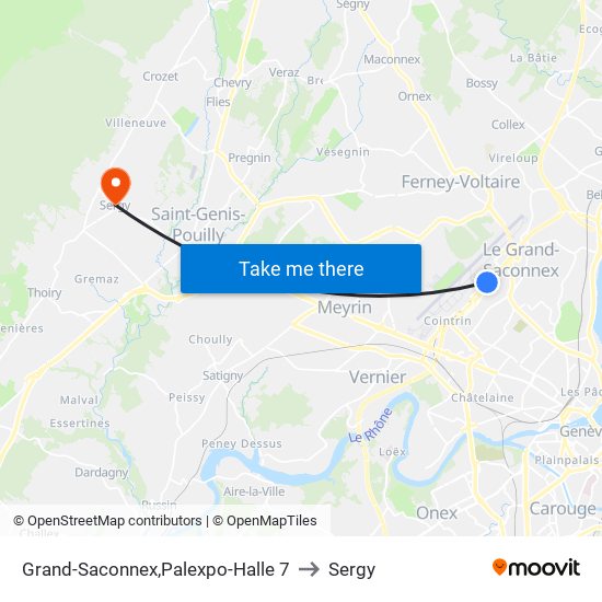 Grand-Saconnex,Palexpo-Halle 7 to Sergy map