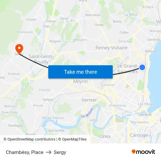 Chambésy, Place to Sergy map