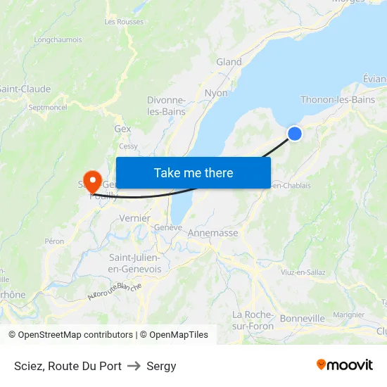 Sciez, Route Du Port to Sergy map