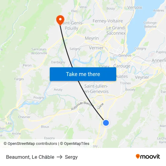 Beaumont, Le Châble to Sergy map