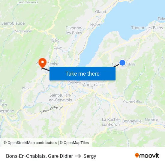 Bons-En-Chablais, Gare Didier to Sergy map