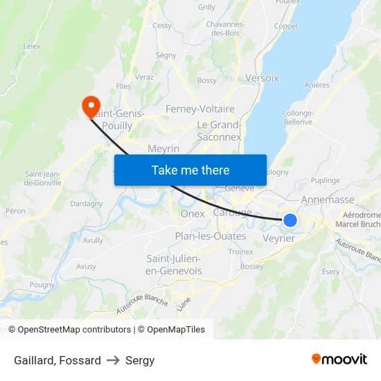 Gaillard, Fossard to Sergy map