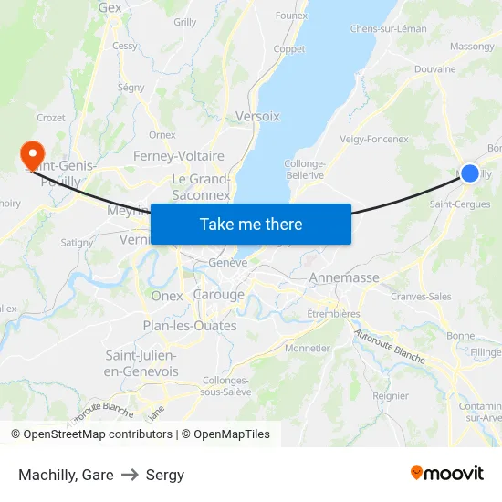 Machilly, Gare to Sergy map