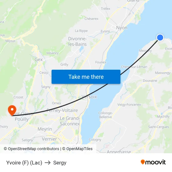 Yvoire (F) (Lac) to Sergy map