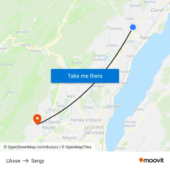 L'Asse to Sergy map