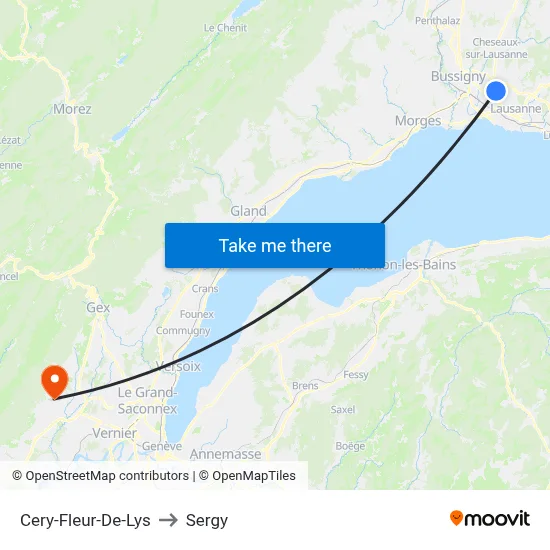 Cery-Fleur-De-Lys to Sergy map