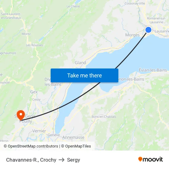 Chavannes-R., Crochy to Sergy map