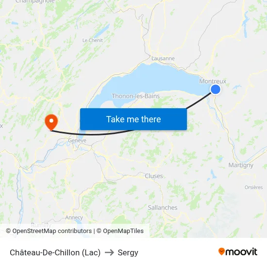 Château-De-Chillon (Lac) to Sergy map