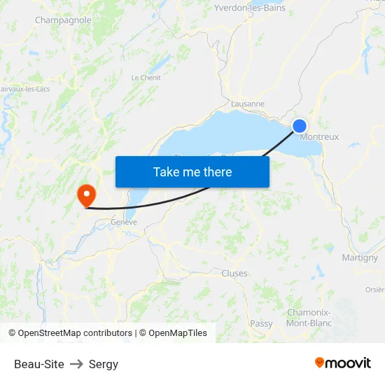 Beau-Site to Sergy map