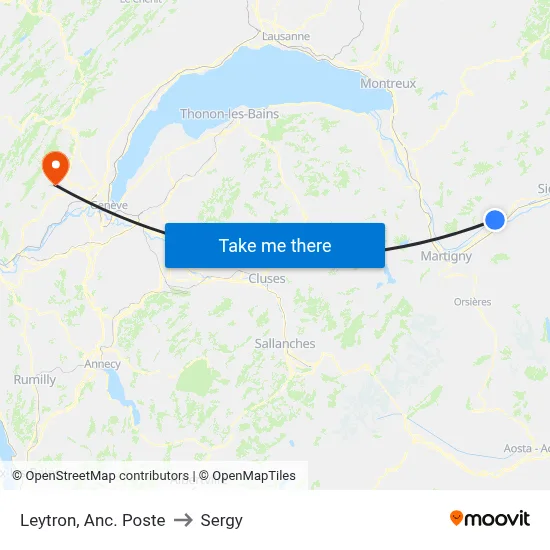 Leytron, Anc. Poste to Sergy map
